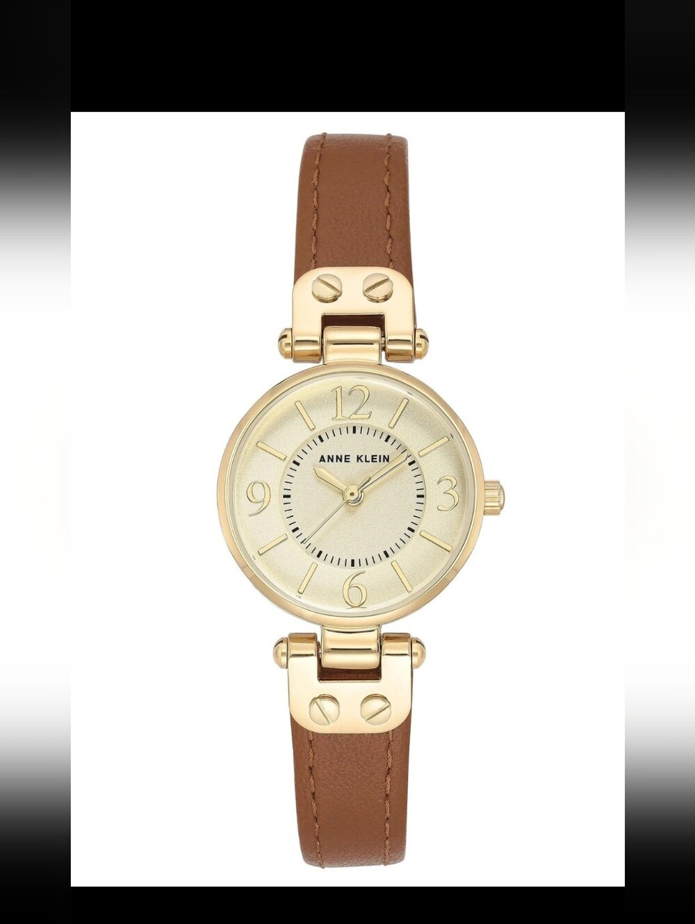 Anne Klein Women's 10-9442CHHY Gold Leather Quartz Fashion Watch